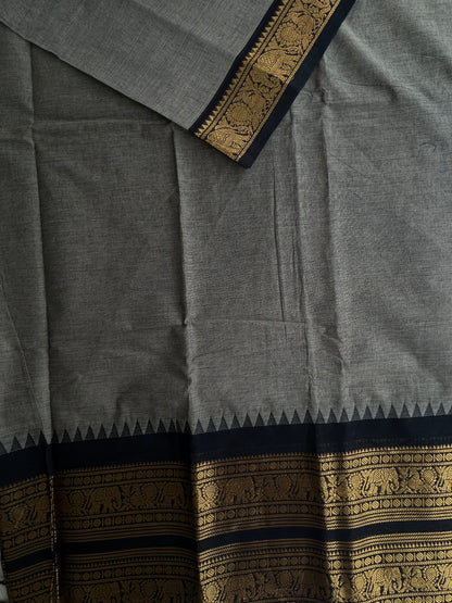 Kanchi cotton saree with rettapett border