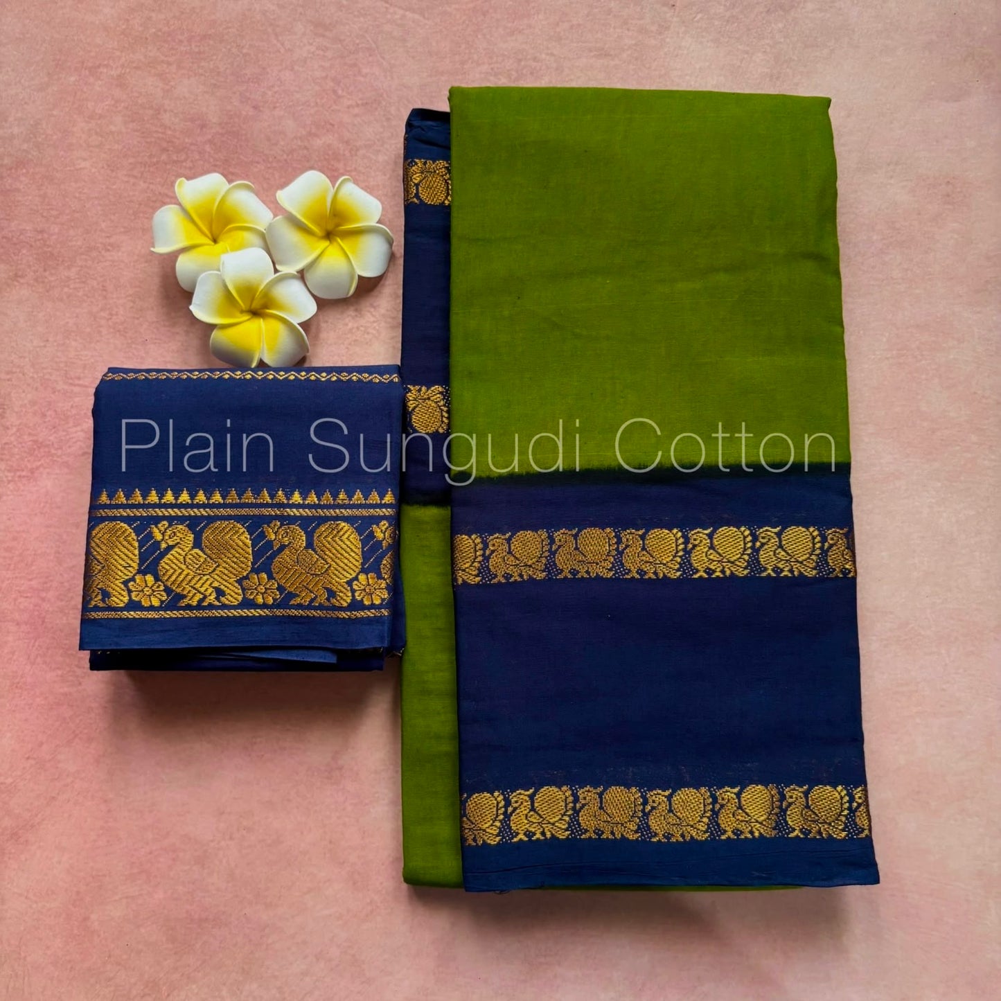 Sungudi Cotton saree with contrast border