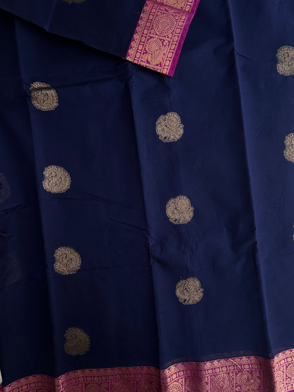 Kanchi cotton saree in butta weaves & grand pallu
