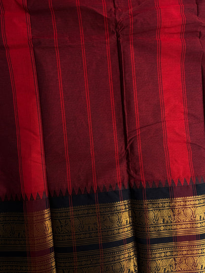 Kanchi cotton saree with rettapett border