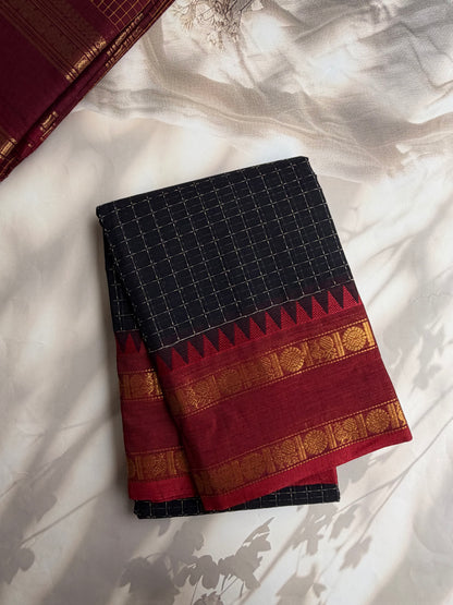 Kanchi cotton saree with korvai border