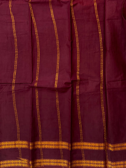 Sungudi saree with minimal zari border maroon