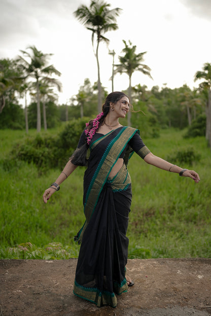 Kanchi cotton saree with rettapet border