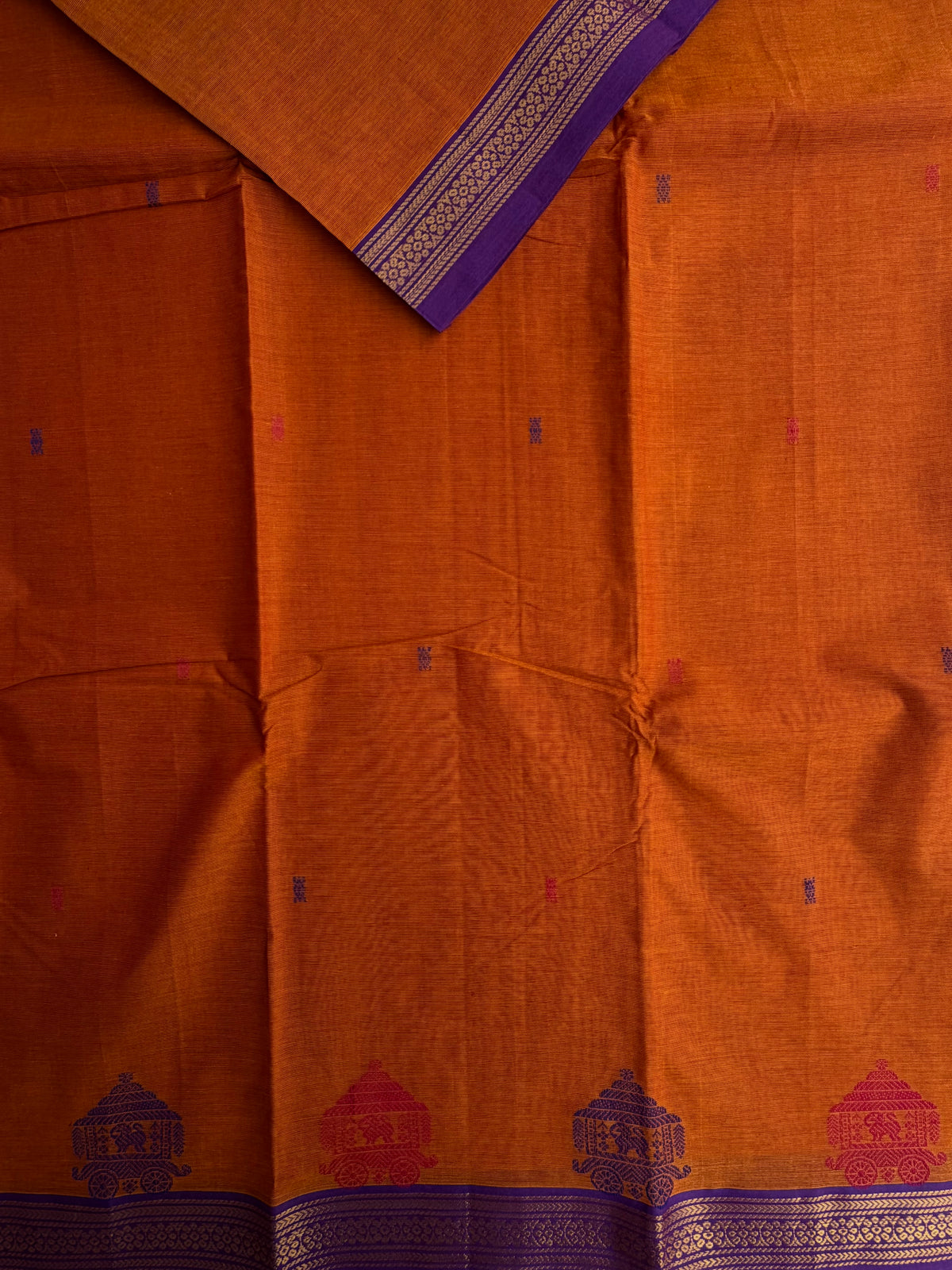 Kanchi cotton saree with butta weaves