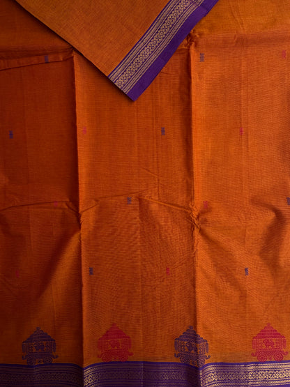 Kanchi cotton saree with butta weaves