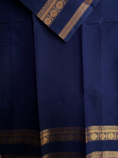 Kanchi cotton saree in zari weaves blue