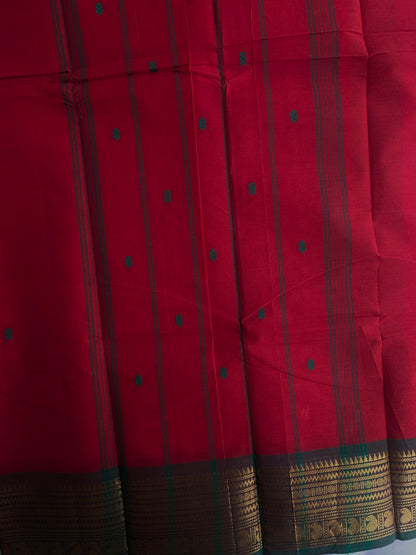 Kanchi cotton saree with butta weaves