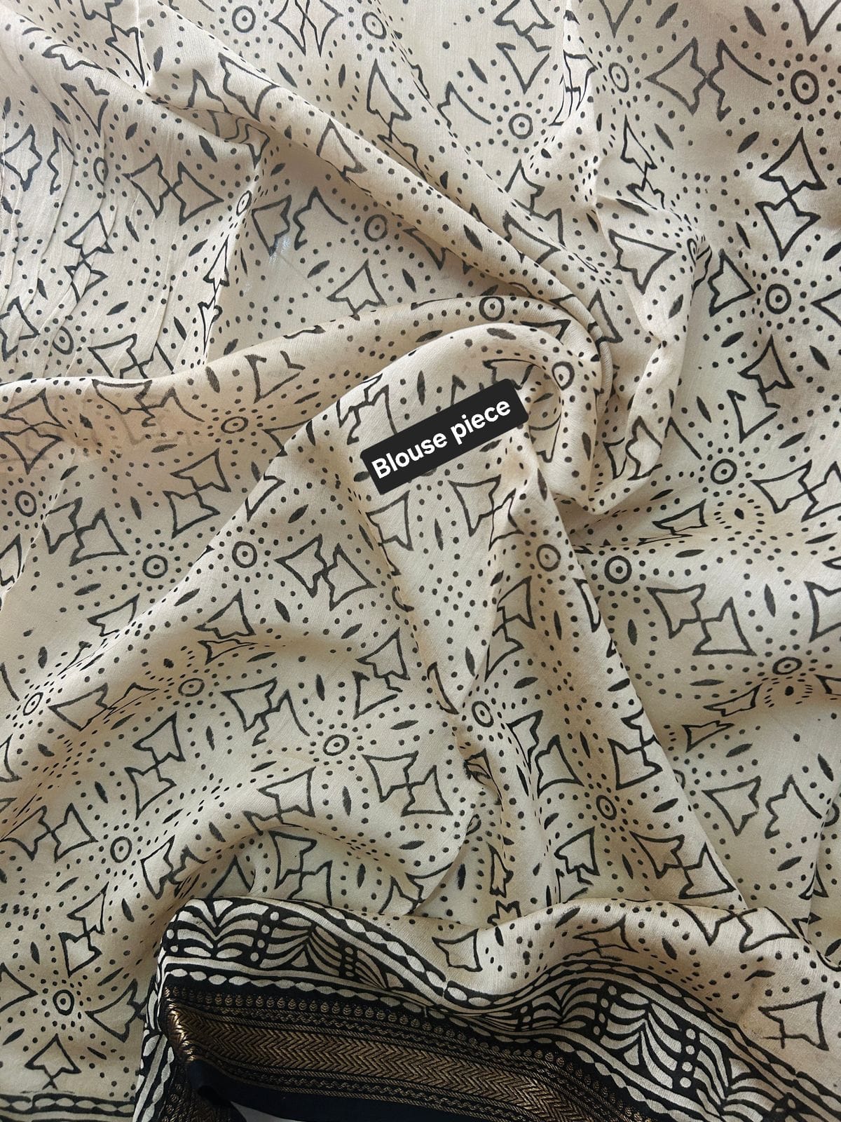 Maheshwari silk cotton saree in block prints