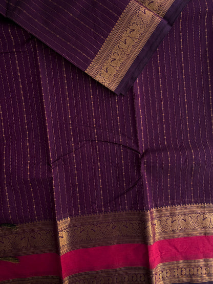 Kanchi Vairaoosi weaves saree & grand pallu purple