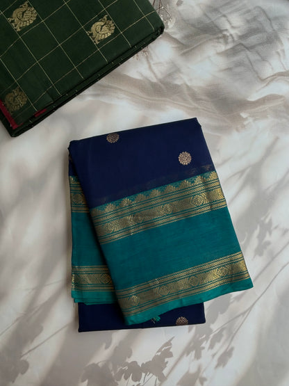 Kanchi cotton saree with annam zari butta weaves & grand pallu