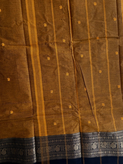 Kanchi cotton saree with butta weaves