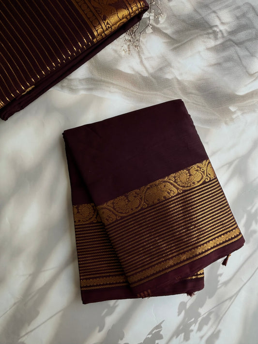 Kanchi cotton saree - brown