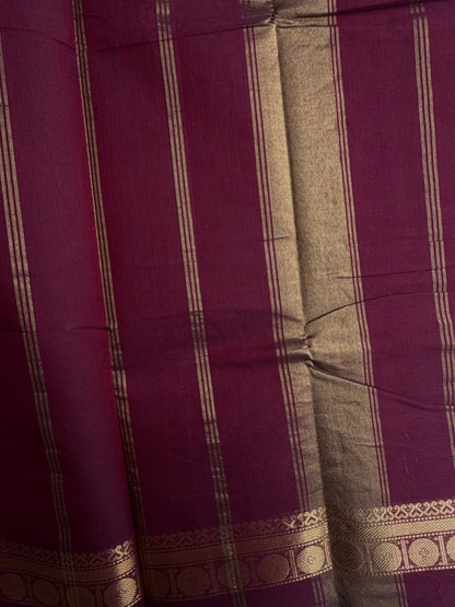 Kanchi cotton saree in zari weaves maroon