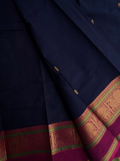 Kanchi cotton saree with butta weaves