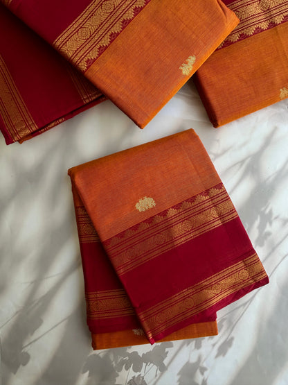 Premium Kanchi cotton with zari weaves and grand pallu