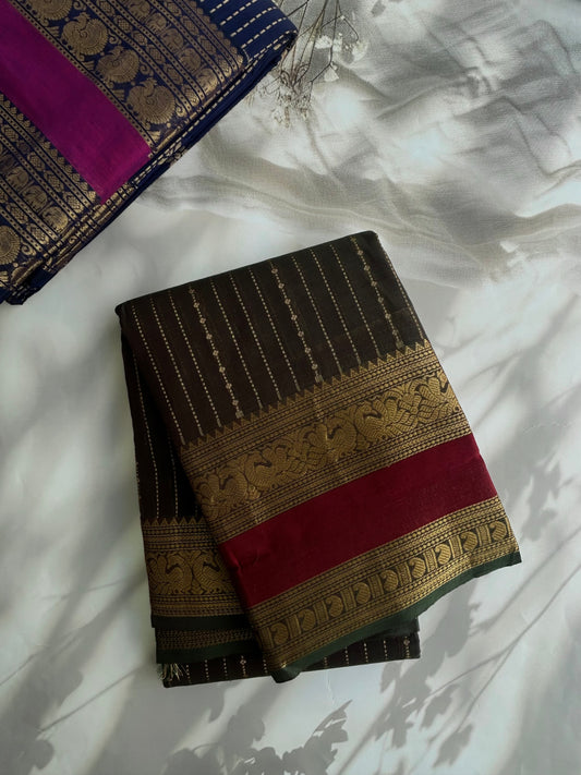 Kanchi Cotton Vairaoosi weaves & grand pallu