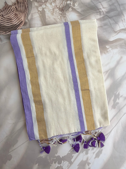 Mul mul saree with zari border