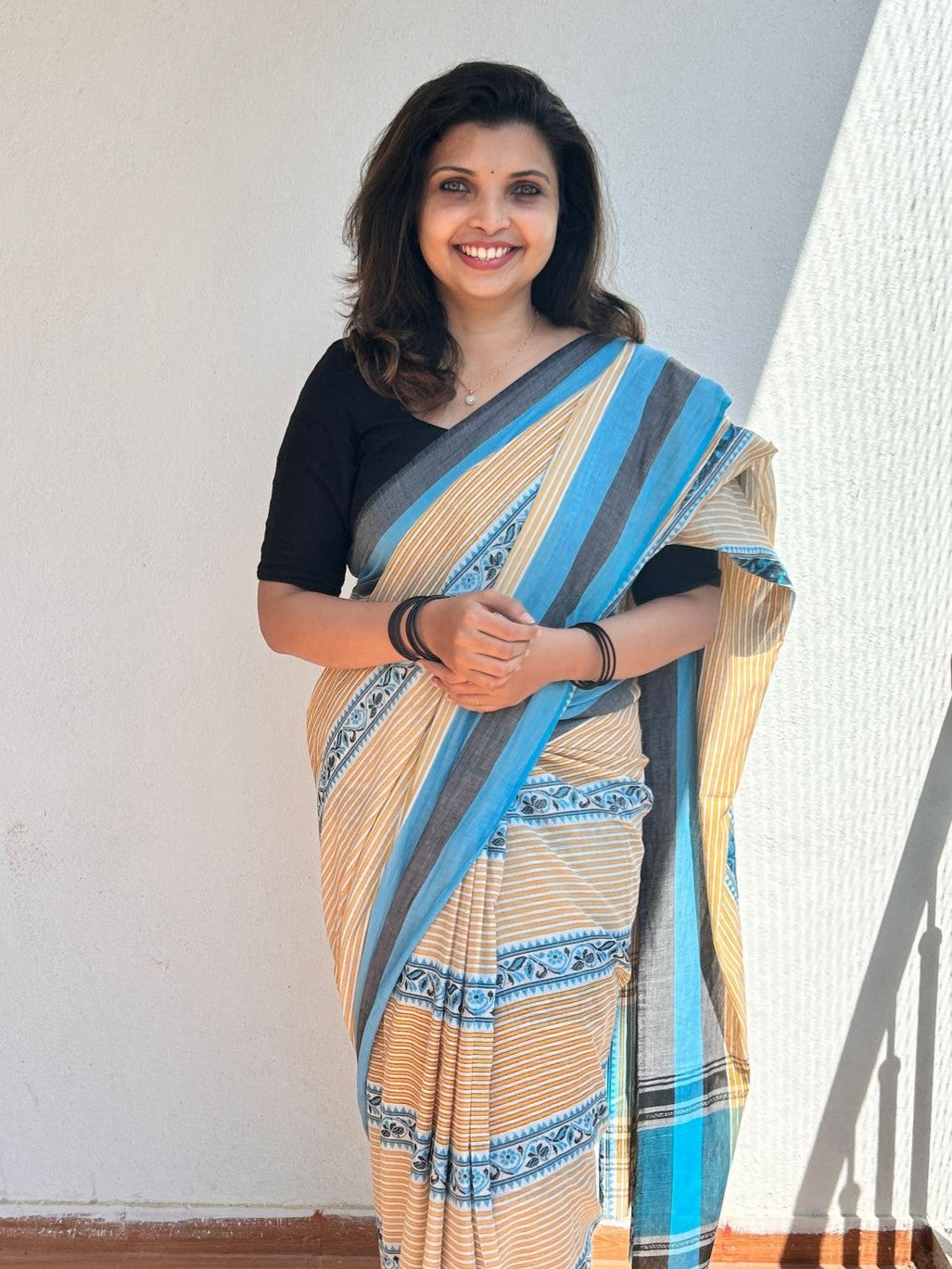 Dhaniakhali Khadi cotton saree
