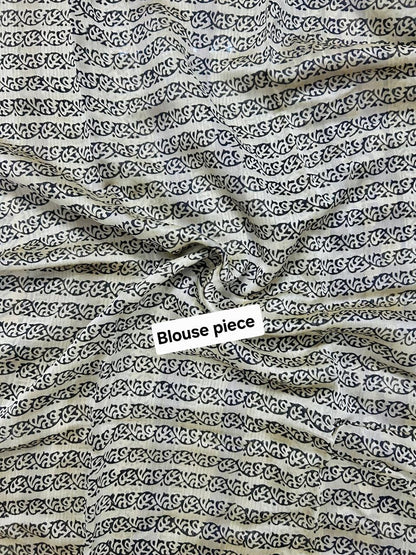 Maheshwari silk cotton saree in block prints