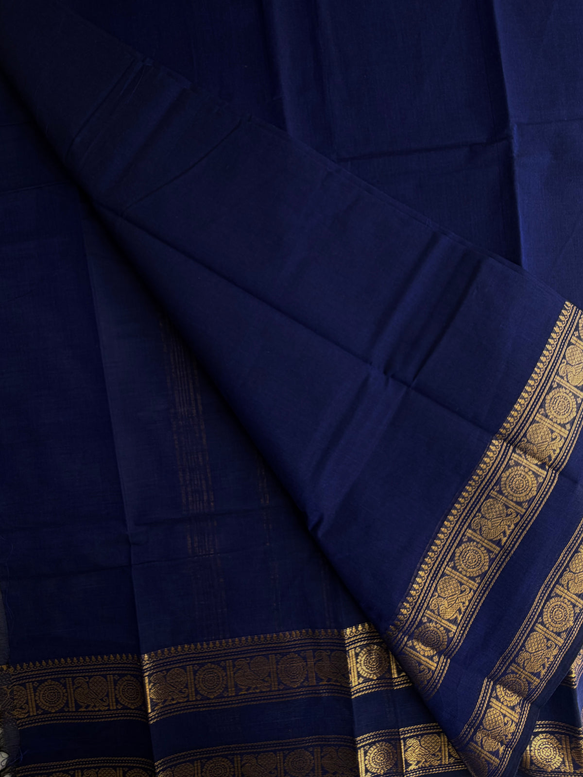 Kanchi cotton saree with zari weaves - Blue