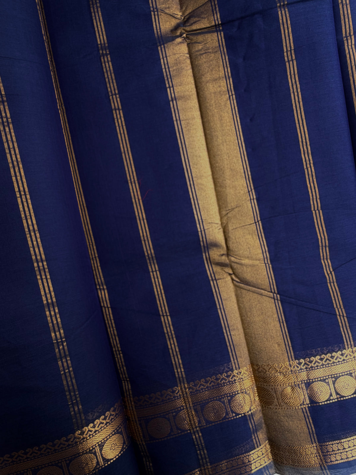 Kanchi cotton saree in zari weaves blue