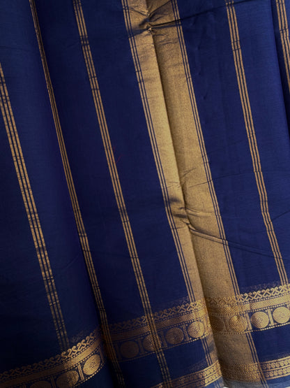 Kanchi cotton saree in zari weaves blue