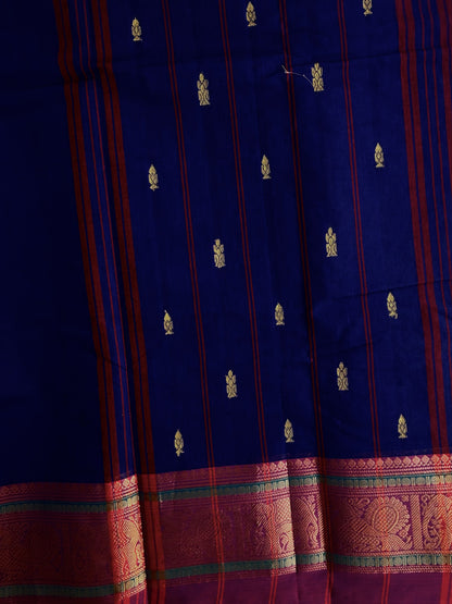 Kanchi cotton saree with butta weaves