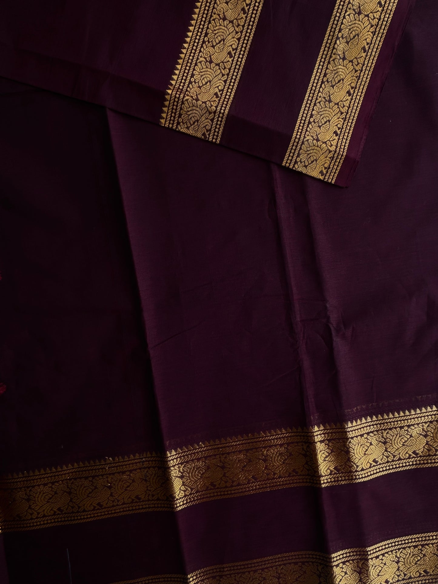 Brown Kanchi cotton saree