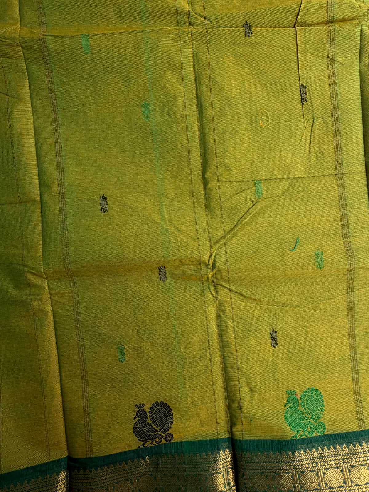 Kanchi cotton saree with butta weaves