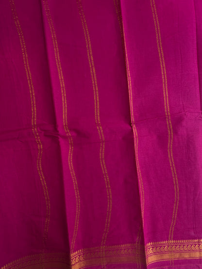 Sungudi Cotton saree with velthari blouse pink