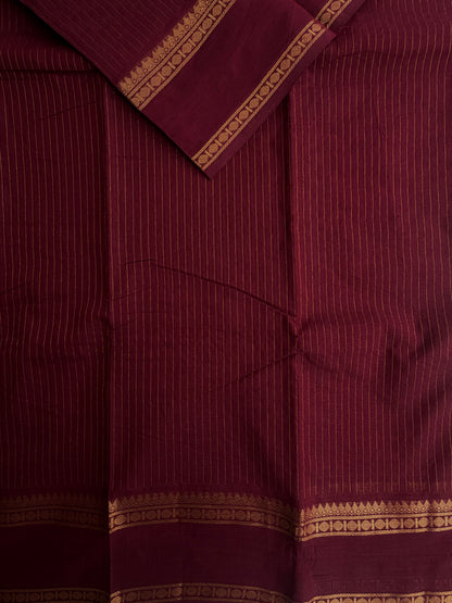 Kanchi cotton saree in Vairaoosi pattern maroon
