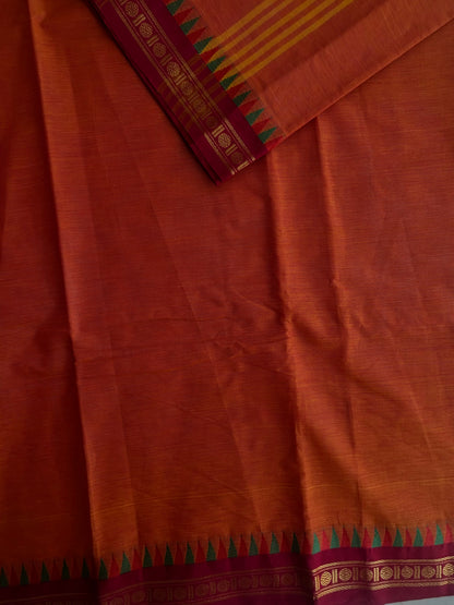 Kanchi Cotton saree - Orange
