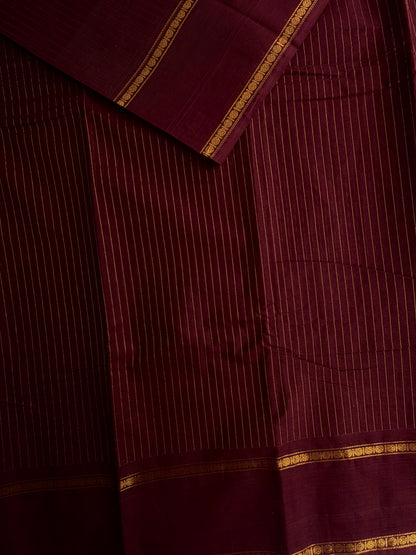 Kanchi cotton saree in Vairaoosi pattern maroon