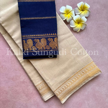 Sungudi Cotton saree with Contrast Velthari blouse