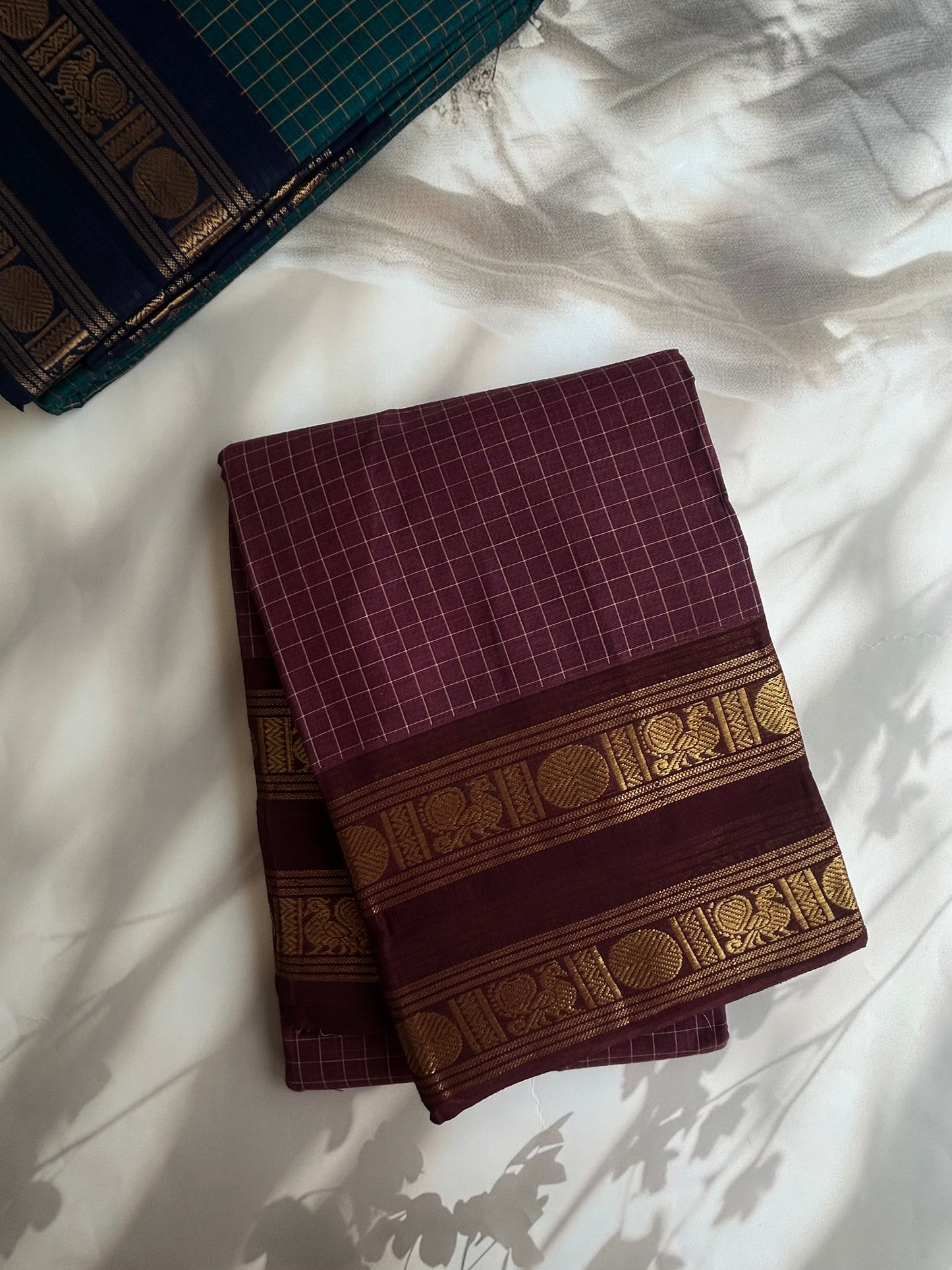 Kanchi cotton checks saree