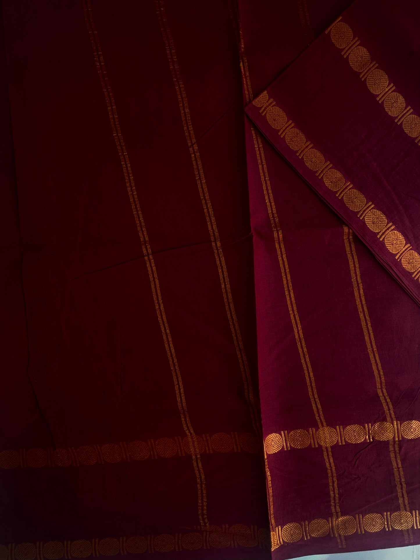 Sungudi Cotton saree with rudraksham border
