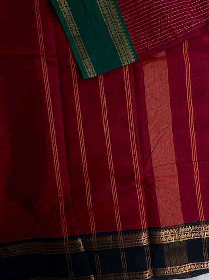 Kanchi cotton saree with Korvai ganga jamuna border