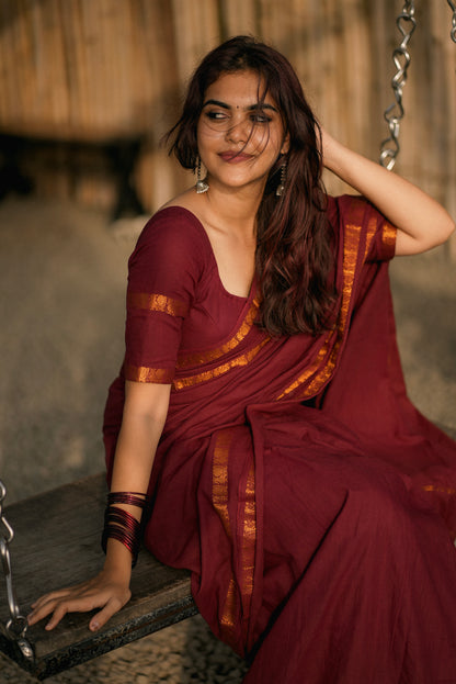 Sungudi Cotton saree with peacock border