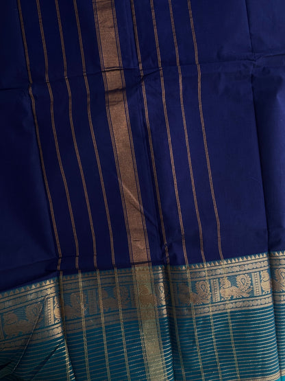 Kanchi cotton saree with zari lines border