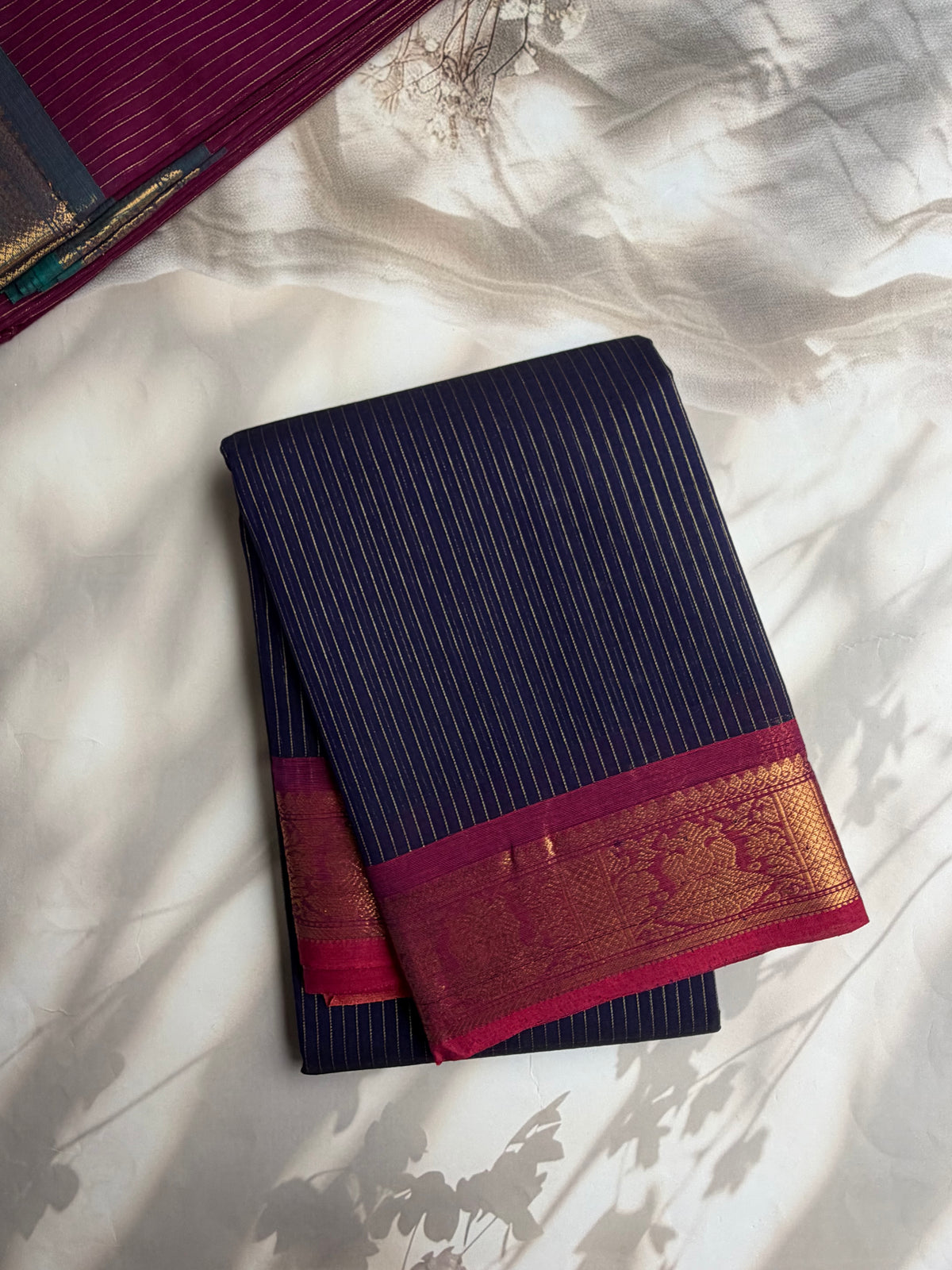Kanchi cotton saree with Vairaoosi weaves