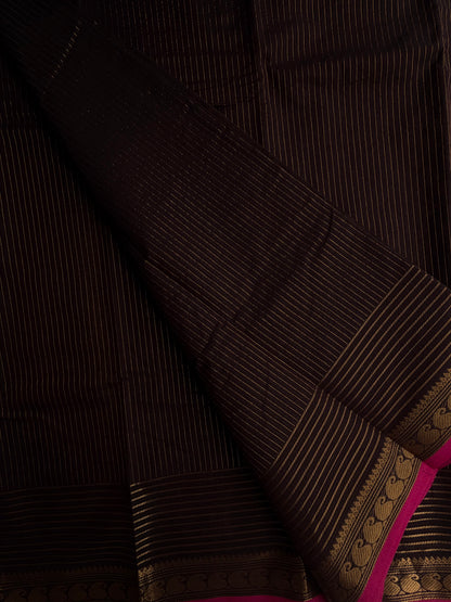 Kanchi cotton saree in Vairaoosi weaves brown