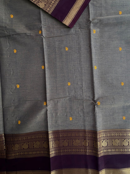 Kanchi cotton saree with butta weaves