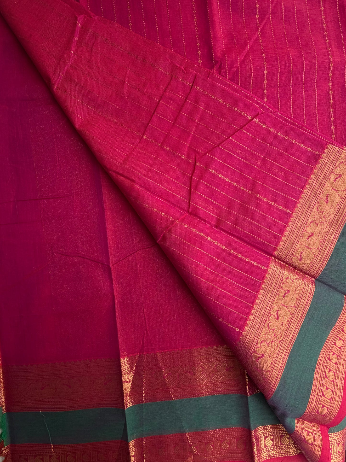 Kanchi Cotton saree with Vairaoosi weaves & grand pallu - pink