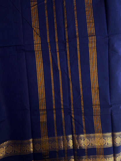 Kanchi cotton saree with zari weaves - Blue