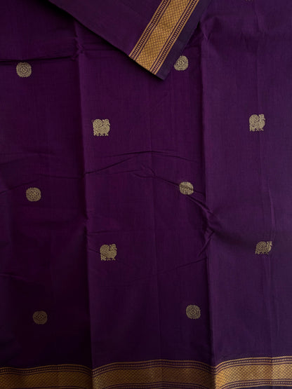 Kanchi cotton saree with annam zari weaves & zari pallu