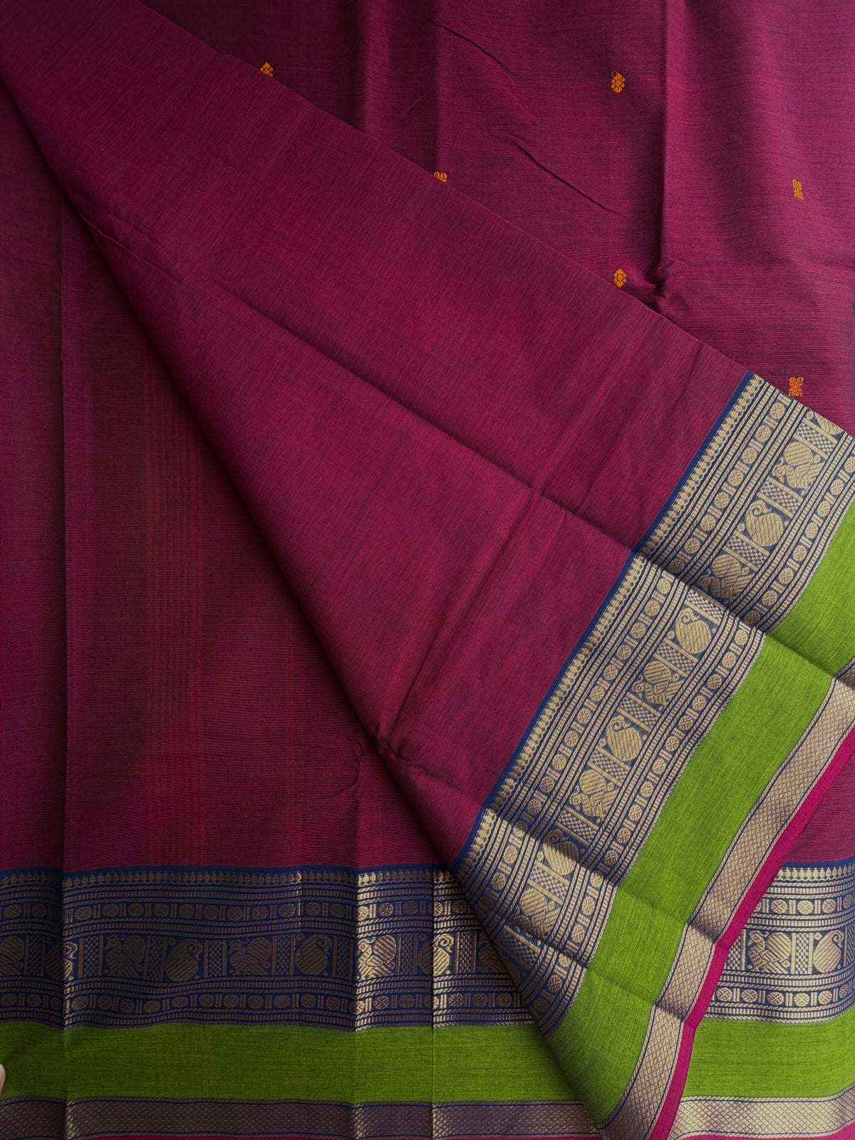 Kanchi cotton saree with butta weaves