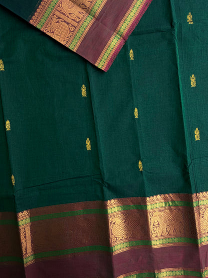 Kanchi cotton saree with butta weaves