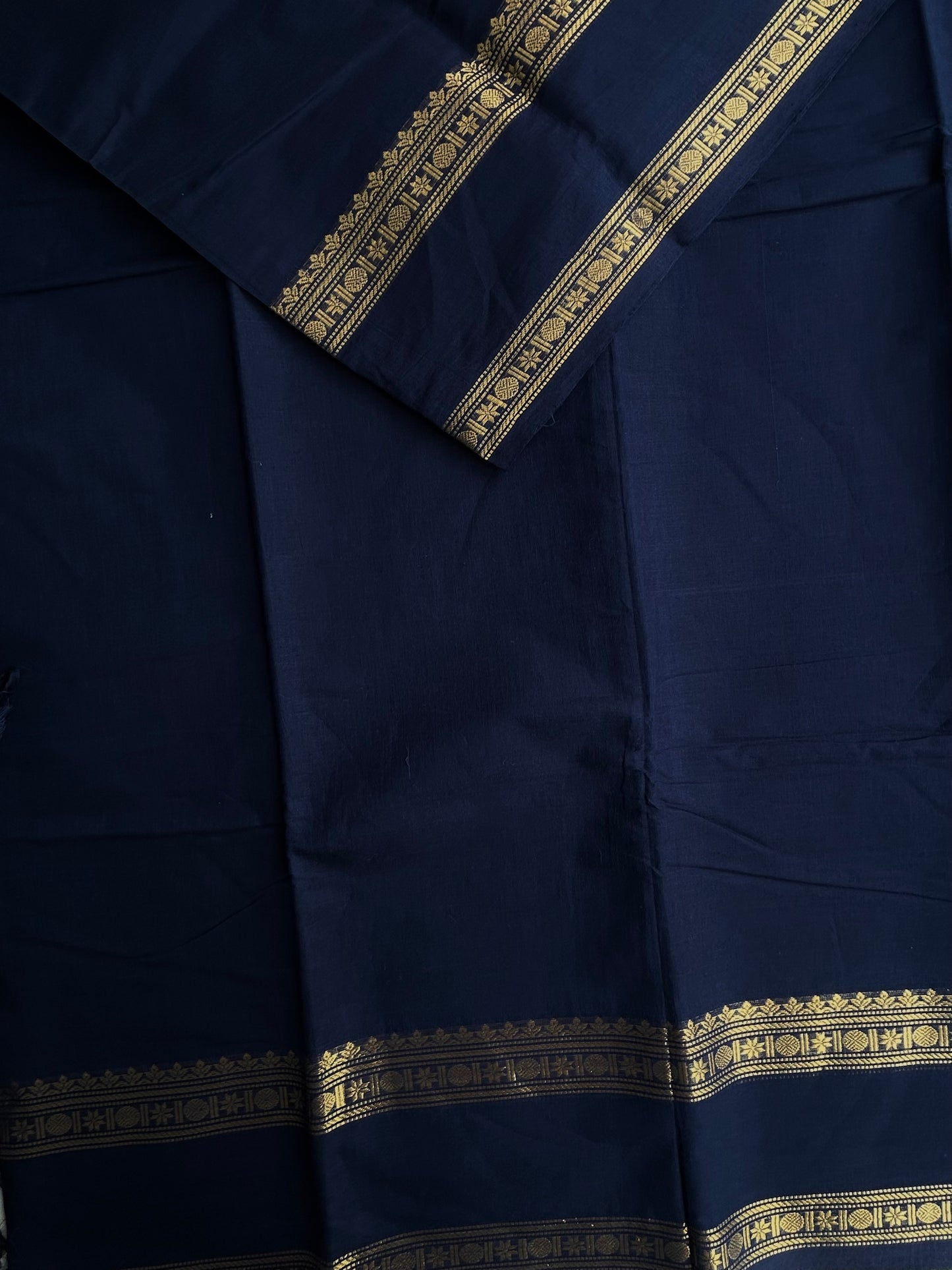 Kanchi cotton saree navy blue