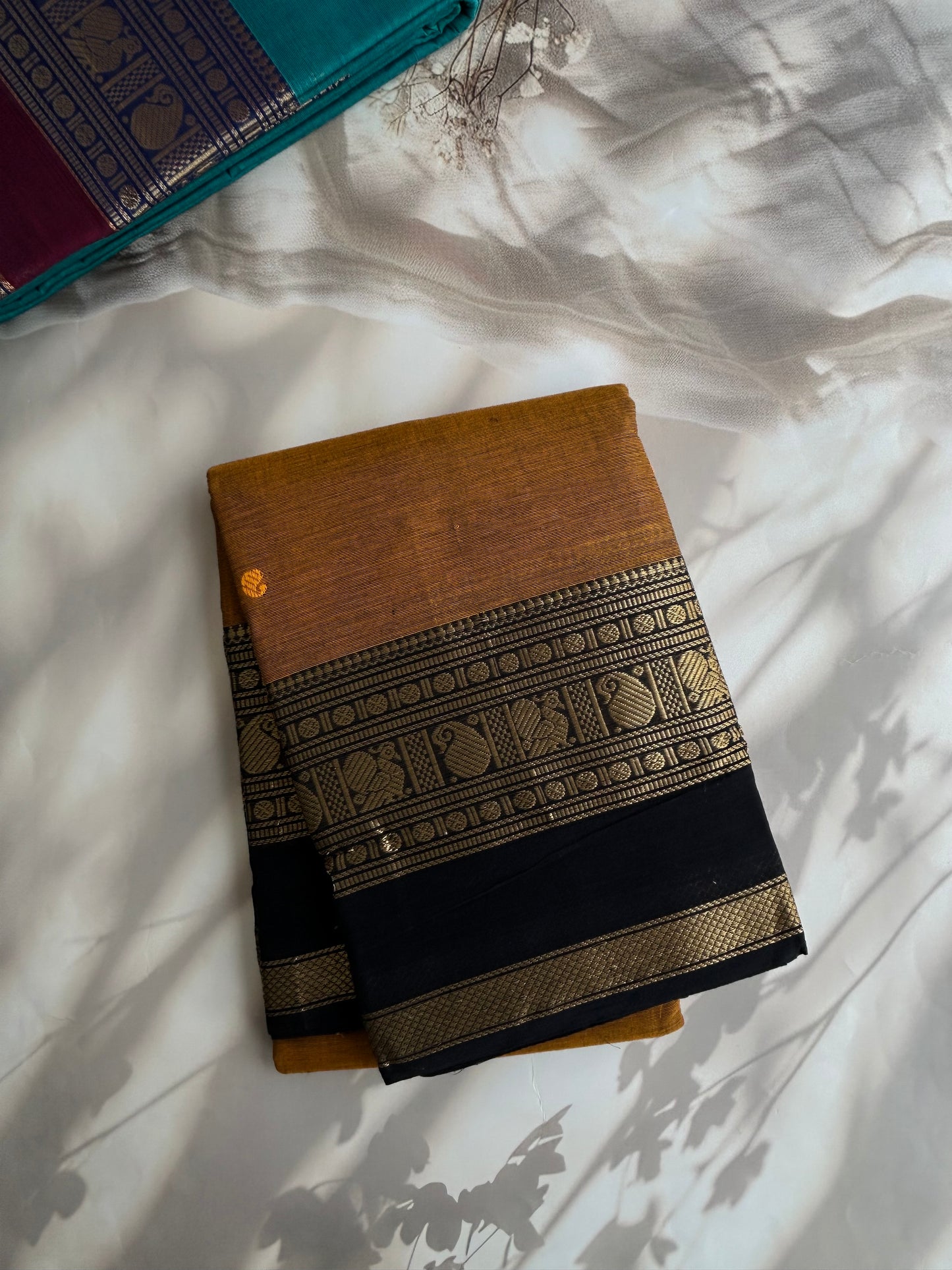 Kanchi cotton saree with butta weaves