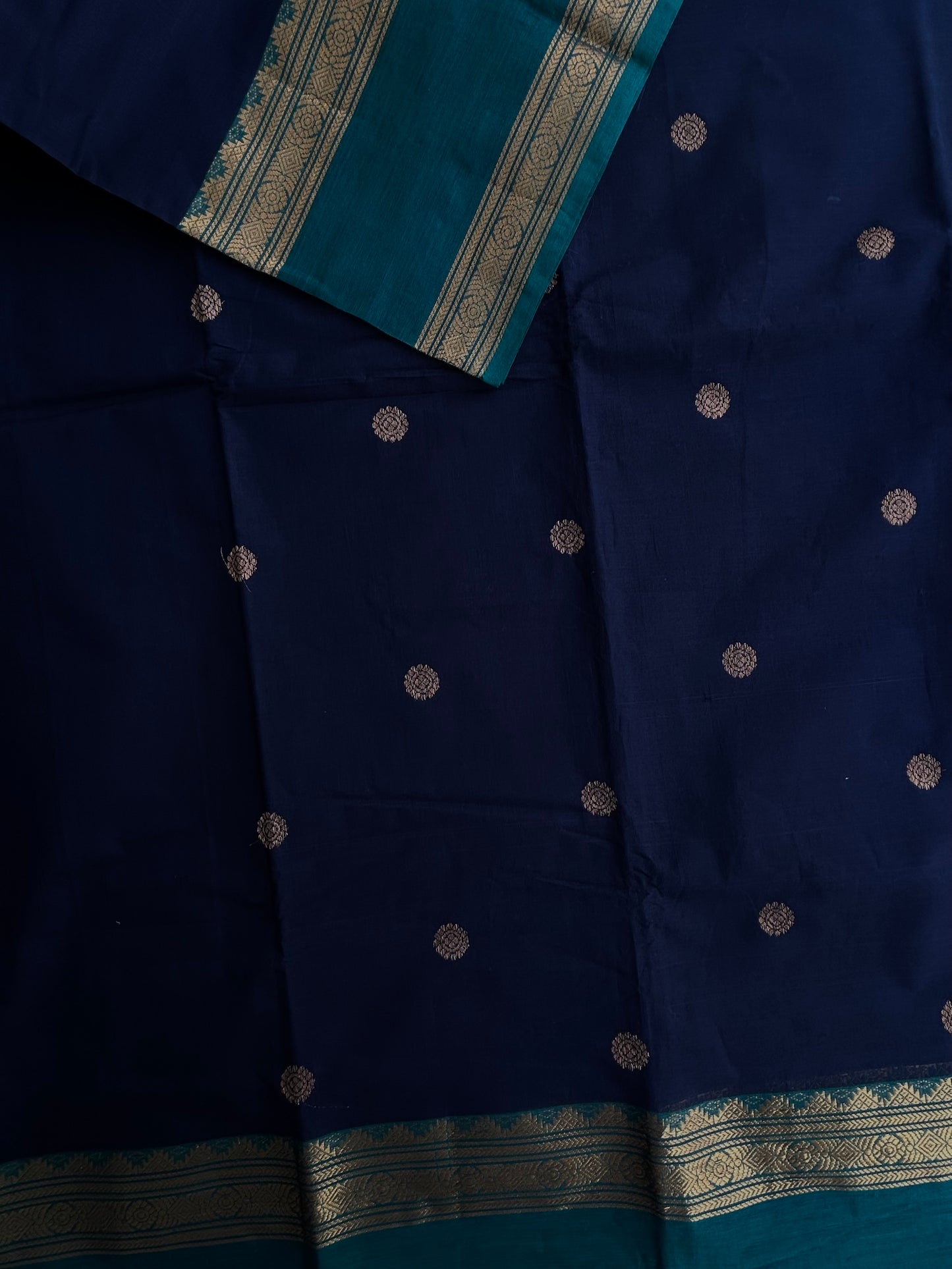 Kanchi cotton saree with annam zari butta weaves & grand pallu